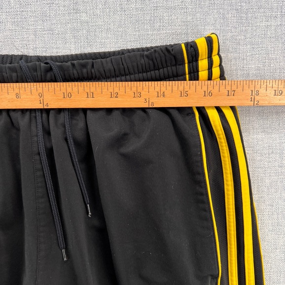 Y2K adidas Firebird Track Pants Men XL Black Yellow 3 Stripe Loose Streetwear - Picture 4 of 11